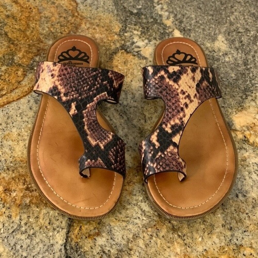 Fergalicious by Fergie animal print Reptile sandals. Size 6M